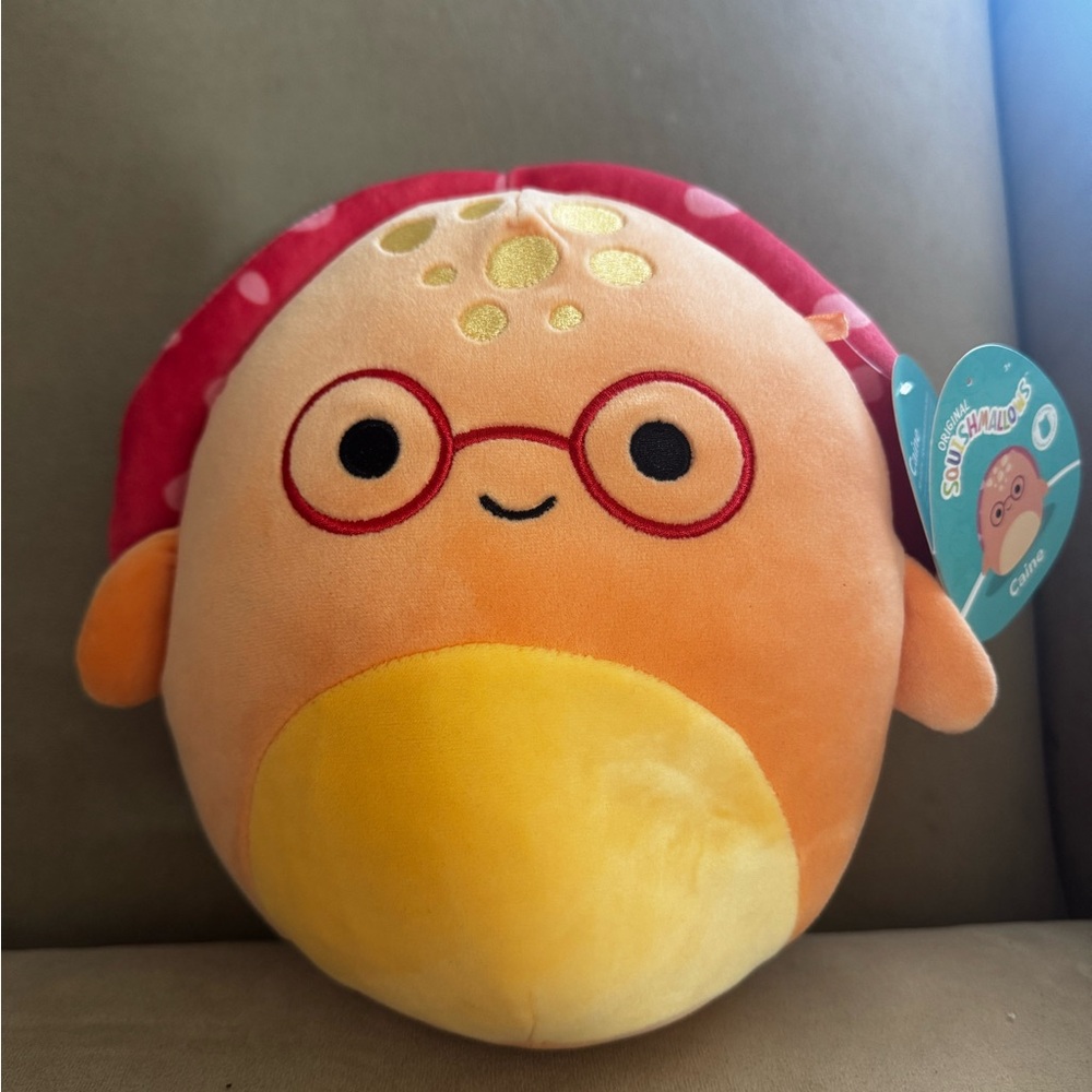 Squishmallows Caine the Turtle 8” Orange and yellow new